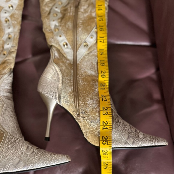 High Fashion Leather (Suede) Rhinestone Boots - Picture 10 of 13